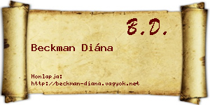 Beckman Diána névjegykártya