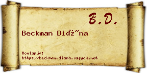 Beckman Diána névjegykártya